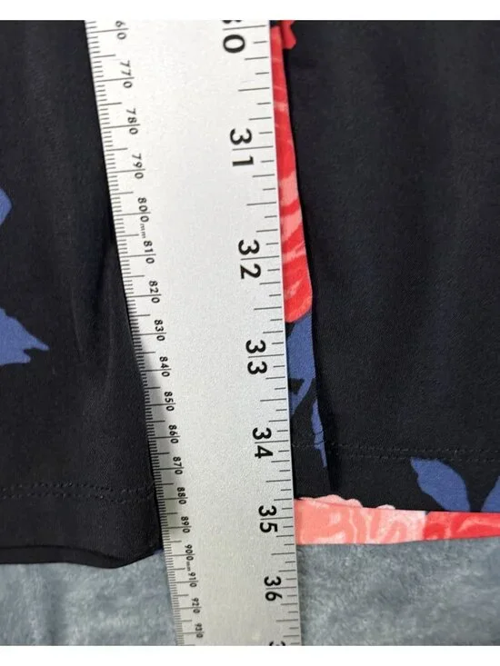 Tommy Hilfiger Womens Dress Size 10 Floral Print Black Multicolor 3/4 Bell - Picture 11 of 12